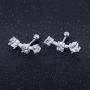 16g Sparkling Cubic Zirconia Stainless Steel Stud Earrings Tragus Helix Conch Cartilage Ear Piercing