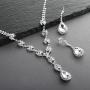 Mariell Sparkling Clear Rhinestone Necklace and Earrings Set for Proms, Bridesmaids Gifts and Weddings
