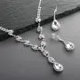 Mariell Sparkling Clear Rhinestone Necklace and Earrings Set for Proms, Bridesmaids Gifts and Weddings