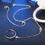 IVYRISE Elegant Sparkle 925 Sterling Silver Slave Chain Link Finger Ring Bracelets Fine Jewelry Birthday Gifts for Women Girls Bracelet