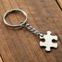 JOVIVI Free Engraving - Personalized Custom Stainless Steel Puzzle Couple Necklace/Keychain Jewelry Set - Valentines Day Best Friend Lover Gift