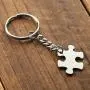 JOVIVI Free Engraving - Personalized Custom Stainless Steel Puzzle Couple Necklace/Keychain Jewelry Set - Valentines Day Best Friend Lover Gift