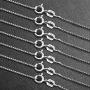 MIA SARINE 060 Gauge Rhodium Plated Sterling Silver Box Chain Italian Necklace for Women