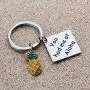 SEIRAA You Had Me at Aloha Pineapple Keychain Hawaii Beach Gift Aloha Jewelry Tropical Vacation Gift for Her