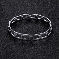 Mens Real S925 Sterling Silver Classic Link Bracelet 8.5 Inch