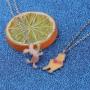 BAUNA The Pooh Bear Gift The Pooh Bear Necklace Long Distance Best Friend Necklace Set for 2