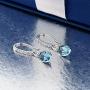 Gem Stone King 925 Sterling Silver London Blue Topaz Gemstone Birthstone Dangle Earrings (3.00 Cttw Oval 8X6MM)