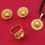 Necklace Pendants Earrings Ring Set Gold Filled Plated Jewelry African Ethiopia Flower Jewelry Set