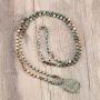 KELITCH Yoga Buddha Pendant Necklaces Y-Shaped Natural Stone Beaded Necklaces Statement Bracelets Mala Jewelry