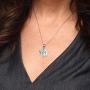 Beaux Bijoux Sterling Silver Created Blue Opal Hebrew Chai (Life) Pendant with 18'' Chain