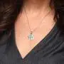 Beaux Bijoux Sterling Silver Created Blue Opal Hebrew Chai (Life) Pendant with 18'' Chain Beaux Bijoux Sterling Silver Created Blue Opal Hebrew Chai (Life) Pendant with 18'' Chain