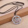 Jewish Symbol Star of David and Hebrew Letter HAY Pendant Necklace Jewelry for Men Women (Silver Tone and Cord)