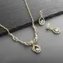 Mariell 14K Gold Plated Vintage Crystal Necklace & Earrings Jewelry Set for Prom, Bridal and Bridesmaids Mariell 14K Gold Plated Vintage Crystal Necklace & Earrings Jewelry Set for Prom, Bridal and Bridesmaids