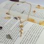 OMC Jewelry 10K Gold Plated Cherry Blossom Jewelry Set w/Earrings and Necklace