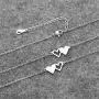 Caiyao 2-3Pcs Stainless Steel Polished Love Heart BFF Sister Pendant Necklace Peacah Heart Long Distance Best Friends Matching Necklace for Teen Girls Women Friendship Jewelry Graduation Gift