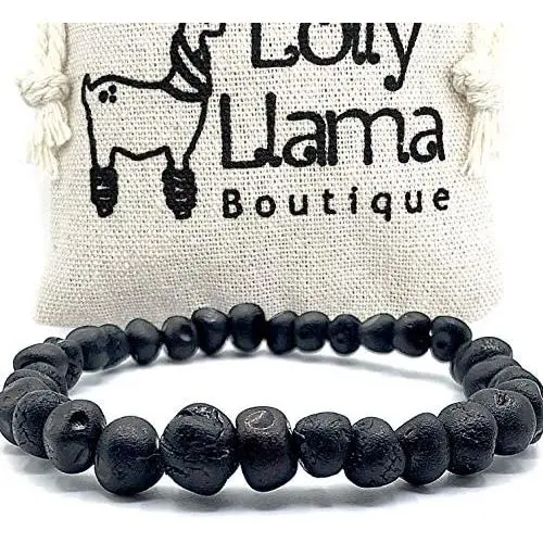 Adult Raw Baltic Amber Bracelet - All Natural Pain Relief for Adults to Help Migraines, Sinus, Arthritis and More! Raw Dark Cherry (Large)
