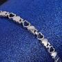 Pongnas Ms. Hollow Love Heart Titanium Magnetic Magnetic Bracelet Adjustable