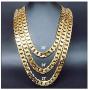 9.2MM Gold Cuban Link Chain Necklace for Men Women 24k Real Gold Plated. Diamond Cut Hip hop Solid Street wear Gift Jewelry