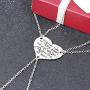 Meiligo Retro 3 Pcs Best Friends Forever Gift Side by Side Or Miles Apart Letter Puzzle Dog Tag Necklace Heart Matching Engraved Letter Jewelry