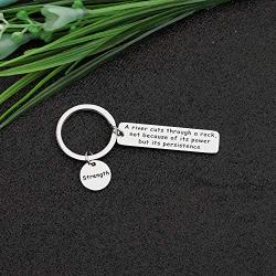 CYTING Strength Keychain A River Cuts Through A Rock Not Because of Its Power But Its Persistence Keychain Inspirational Jewelry Motivation Gift