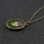 FM FM42 Natural Purple Pressed Dried Flower Round Pendant Necklace FN4032 FM FM42 Natural Purple Pressed Dried Flower Round Pendant Necklace FN4032