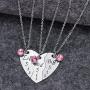 LIUANAN Inspirational Matching Heart Necklaces for Women Stainless Steel Personalized Jewelry Gift for Birthday