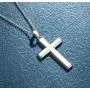 FANCIME White Gold Plated 925 Solid Sterling Silver High Polished Mens Big Large Cross Crucifix Pendant Long Necklace Fine Jewelry For Men Father Boyfriend, 20-INCH