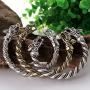 Viking Fenrir Wolf Bracelet Bangle Head Wolves Wristband Twisted Wire Cuff Bag Package