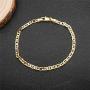 kelistom Gold Anklet for Women Teen Girls, 14K Gold / 18K Gold/Platinum Plated Flat Mariner Link Chain Ankle Bracelets for Women 9 10 11 inches