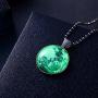 RINHOO Magical Fairy Glow in The Dark Moon Bead Chain Pendant Necklace White Gold Plated