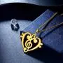 Beautlace Womens Musical Note Necklace Silver/18K Gold Black Gun Plated Treble Clef Music Note Jewelry Gifts for Music Lover
