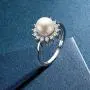 Freshwater Cultured Pearl Ring 8mm Round White Pearl Ring with Cubic Zirconia Simulated Diamonds in Sterling Silver Jewelry Gift for Women Sizes 5-8 Freshwater Cultured Pearl Ring 8mm Round White Pearl Ring with Cubic Zirconia Simulated Diamonds in Sterling Silver Jewelry Gift for Women Sizes 5-8