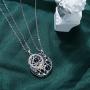 MIX Custom Sterling Silver Sun& Moon Matching Pendant Necklace with 100 Languages I Love You Projection Necklace Magnet Couple Statement