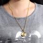 TENGYI 18K Gold Plated Stainless Steel St Saint Benedict Medal Pendant with 24 Inch Chain Necklace