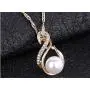 Weishu Artificial Pearl Cz Crystal Necklace Clavicle Chain Pearl Stud Earrings Set for Women Wedding Bridal Jewelry Weishu Artificial Pearl Cz Crystal Necklace Clavicle Chain Pearl Stud Earrings Set for Women Wedding Bridal Jewelry