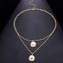 Jovono Boho Multilayered Necklace Star Moon Pendant Jewelry Necklace Chains for Women and Girls (Gold)