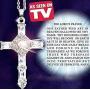 Lords Prayer Cross Necklace As Seen on TV Sterling Silver Crystals Gift Box
