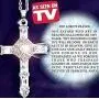 Lords Prayer Cross Necklace As Seen on TV Sterling Silver Crystals Gift Box