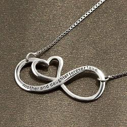 CharmSStory Infinity Mother Daughter Forever Love Sterling Silver Heart Necklace Pendant for Mom …