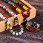 Bivei 108 Mala Beads Bracelet - 7 Chakra Tree of Life Real Healing Gemstone Yoga Meditation Hand Knotted Mala Prayer Bead Necklace