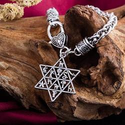 Star of David 12 Tribes of Israel Charm Bracelet Lobster Clasp Wicca Talisman Amulet Jewelry