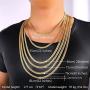 U7 Men Women 18K Gold Plated Necklace with Gift Box 18KGP Stamp Hip Hop Jewelry 4 Colors 6MM-9MM Wide Snake Curb Link Chain,Length 18 Inch-32 Inch,Custom Text Engravable