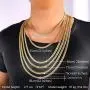 U7 Men Women 18K Gold Plated Necklace with Gift Box 18KGP Stamp Hip Hop Jewelry 4 Colors 6MM-9MM Wide Snake Curb Link Chain,Length 18 Inch-32 Inch,Custom Text Engravable