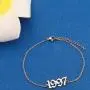FAADBUK Birth Years Anklet Initial Year Number Rose Gold Pendant Anklets 1980-2020 Initial Year Number Anklet Old English Arabic Number Stainless Steel Friendship Ankle Bracelet