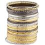 LUX ACCESSORIES Mixed Metal Textured Multiple Aztec Bangle Set