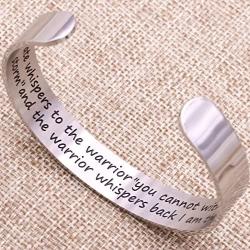 O.RIYA Encouragement Bracelet - Fate Whispers to The Warrior You Cannot Withstand The Storm and The Warrior Whispers Back I Sm The Storm, Inspirational Jewelry Gifts for Her