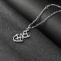 Davitu New Jewelry Michael Jackson English Letter Bad Necklace MJ Bad Logo Pendant for Men and Women Fans XL087 - (Metal Color: Silver)