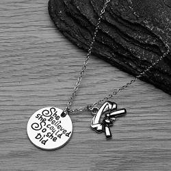 Sportybella Martial Arts Necklace, She Believed She Could So She Did Belt Keychain, Martial Arts Gift