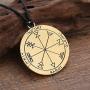 fishhook Key of Solomon The Second Pentacle of Jupiter for Glory,Riches,Tranquility of Mind Necklace