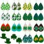 St Patricks Day Earrings Leather Earrings for Women Clover Green Hat Leather Earrings Lightweight Shamrock Dangle Earrings 16 Pairs St Patricks Day Earrings Leather Earrings for Women Clover Green Hat Leather Earrings Lightweight Shamrock Dangle Earrings 16 Pairs